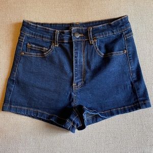 Dark Wash High Waisted Denim Shorts